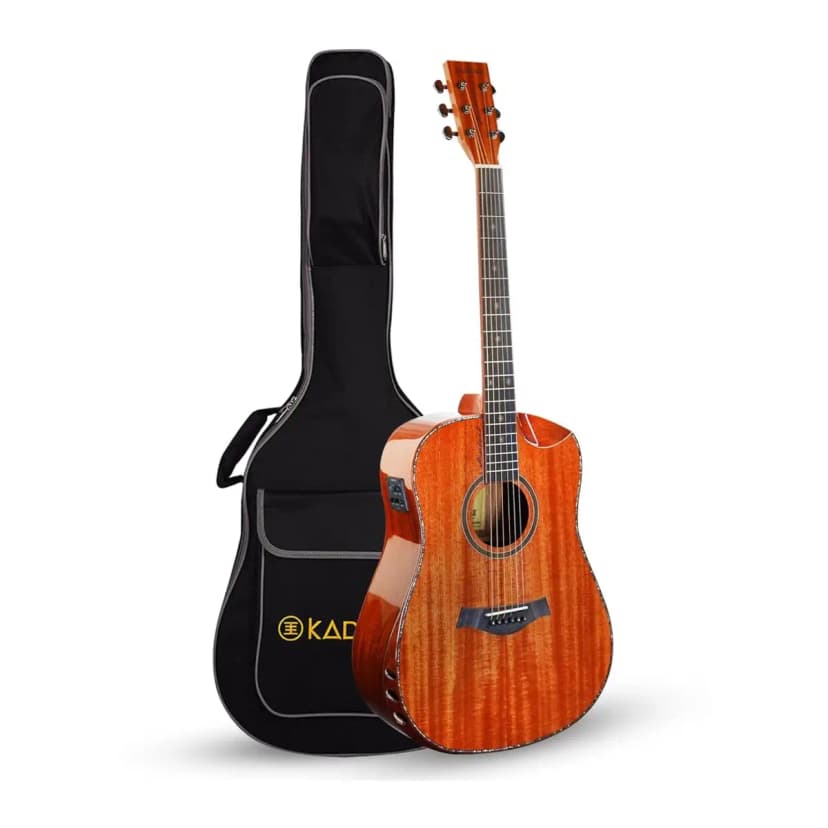 Kadence Slowhand Solid Mahagony Wood Guitar (SH103 PRO) Premium Solid Wood Guitar with EQ, Bag 