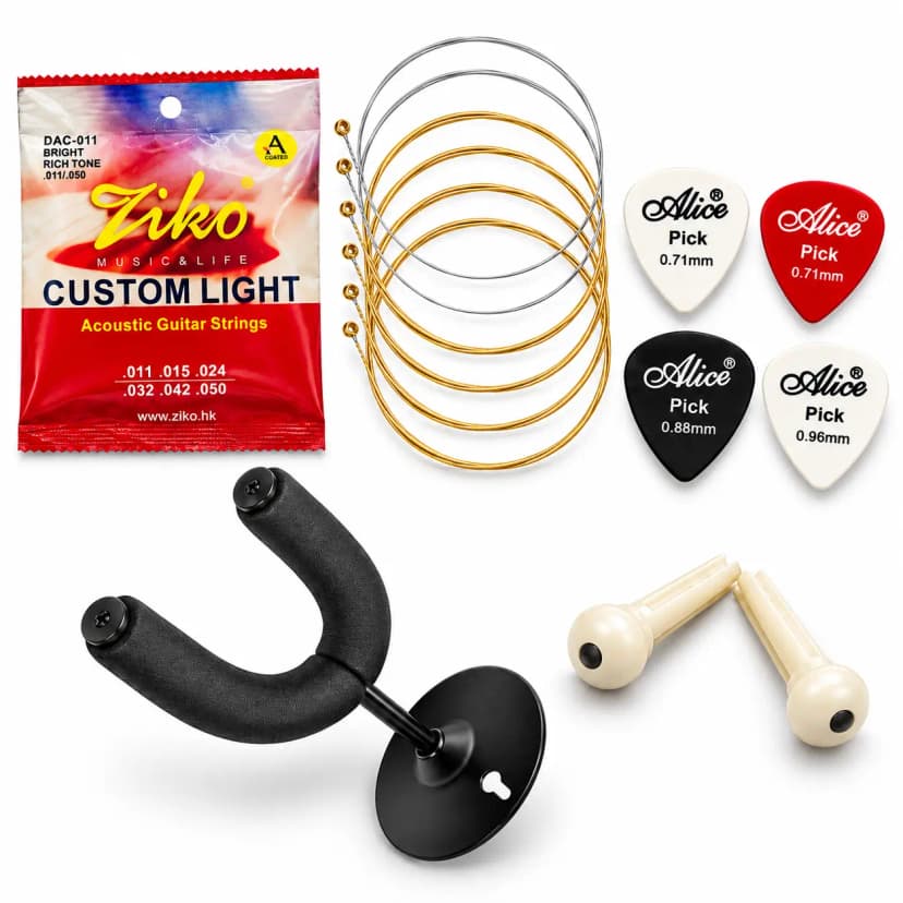 Ziko Custom Light Acoustic Guitar Strings – 11 Gauge (.011–.050) | Bright Rich Tone