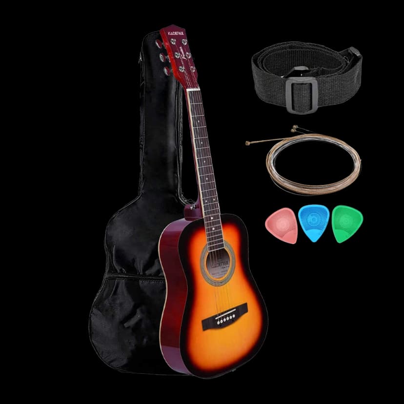 Kadence Frontier 34” Acoustic Guitar Sunburst with bag