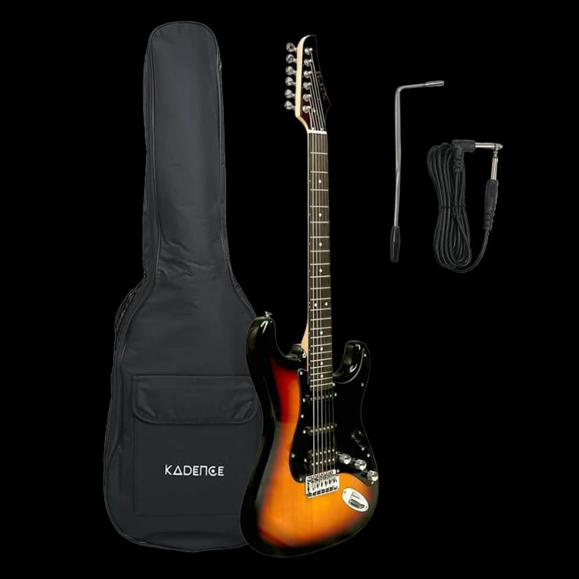 Kadence EGSUN Astroman 39” Electric Guitar | SG Style | Solid Paulownia Wood | S S H Pickup Setup | Gig Bag + Cable 