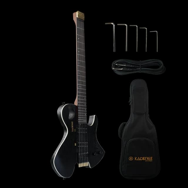 Kadence HL01 Astroman 39” Electric Guitar | Headless Style | Solid Ash Wood | H H Pickup Setup|Gig Bag + Cable