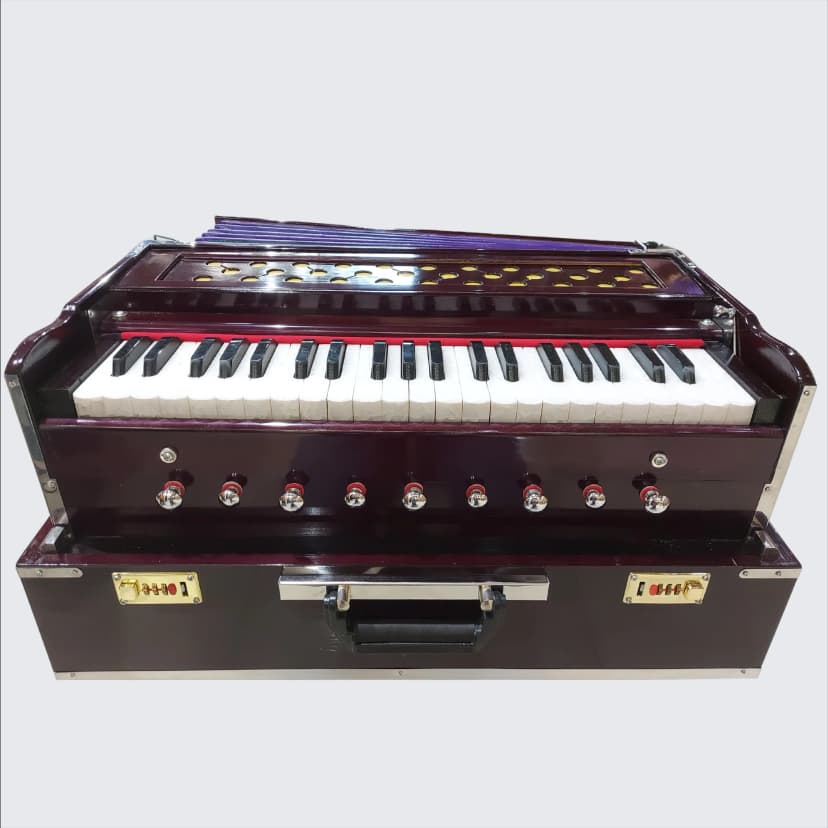 Harmonium Folding 9-Stopper Chudidaar Bellows Double Reed (Bass-Male)