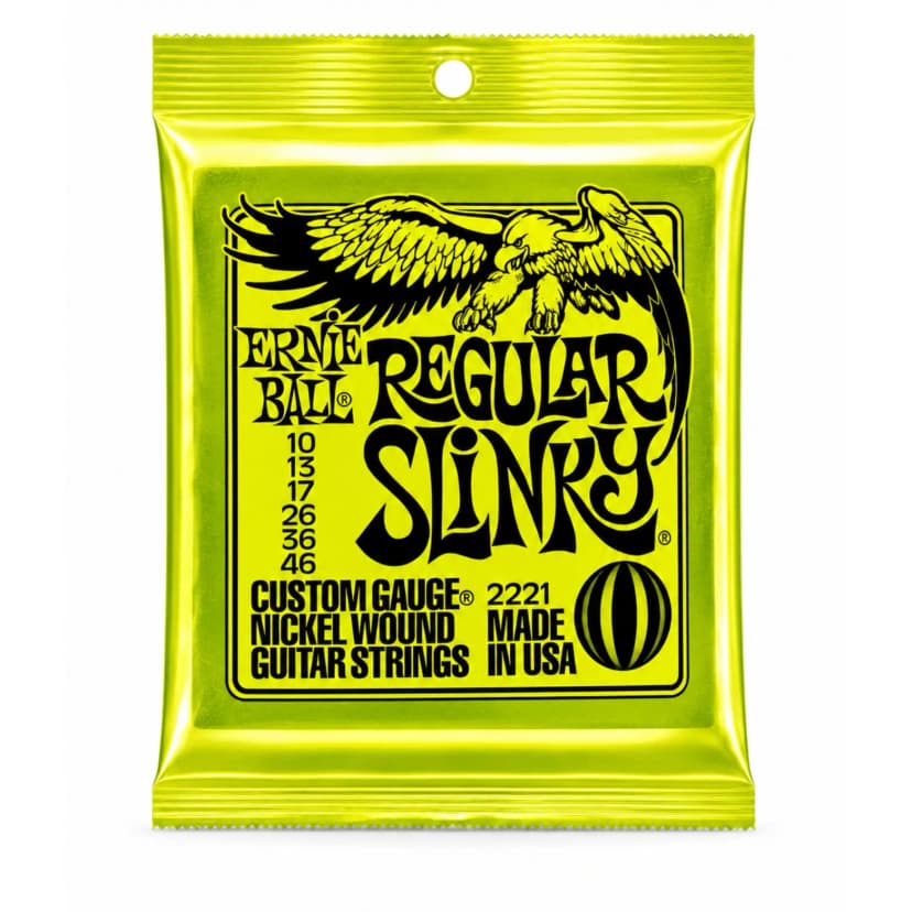 Ernie Ball 2221 Regular Slinky Electric Guitar Strings, Nickel Wound -  0.10-0.46