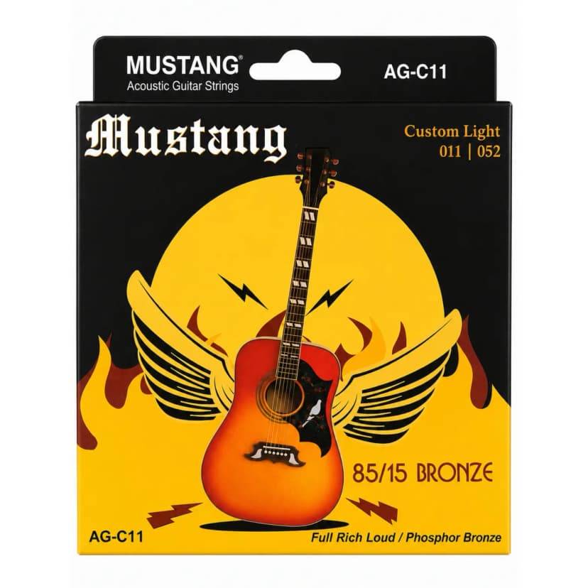 Mustang AG-C11 Acoustic Guitar Strings 85/15 Bronze Custom Light 11-52