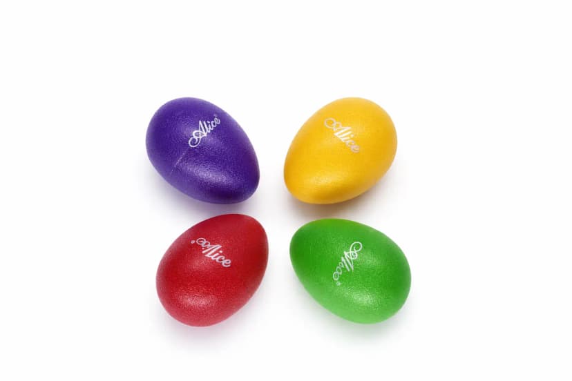 Alice Premium Wooden Egg Shakers – Percussion Rhythm Instruments (Set of 4 Colors)