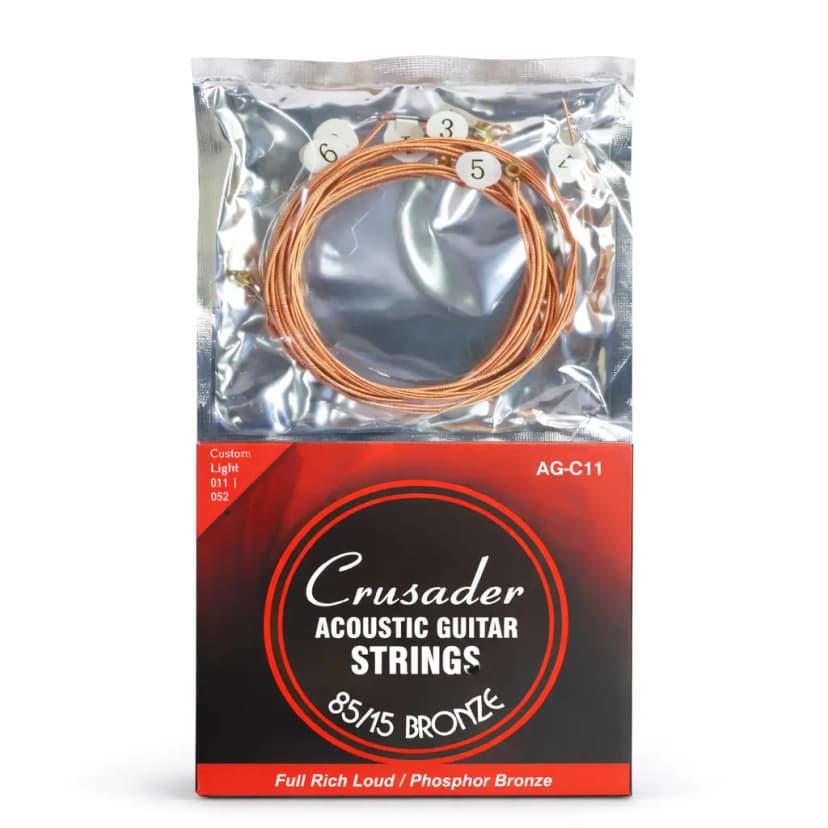 Crusader AG-C11 85/15 Bronze Acoustic Guitar Strings – Custom Light Phosphor Bronze Set