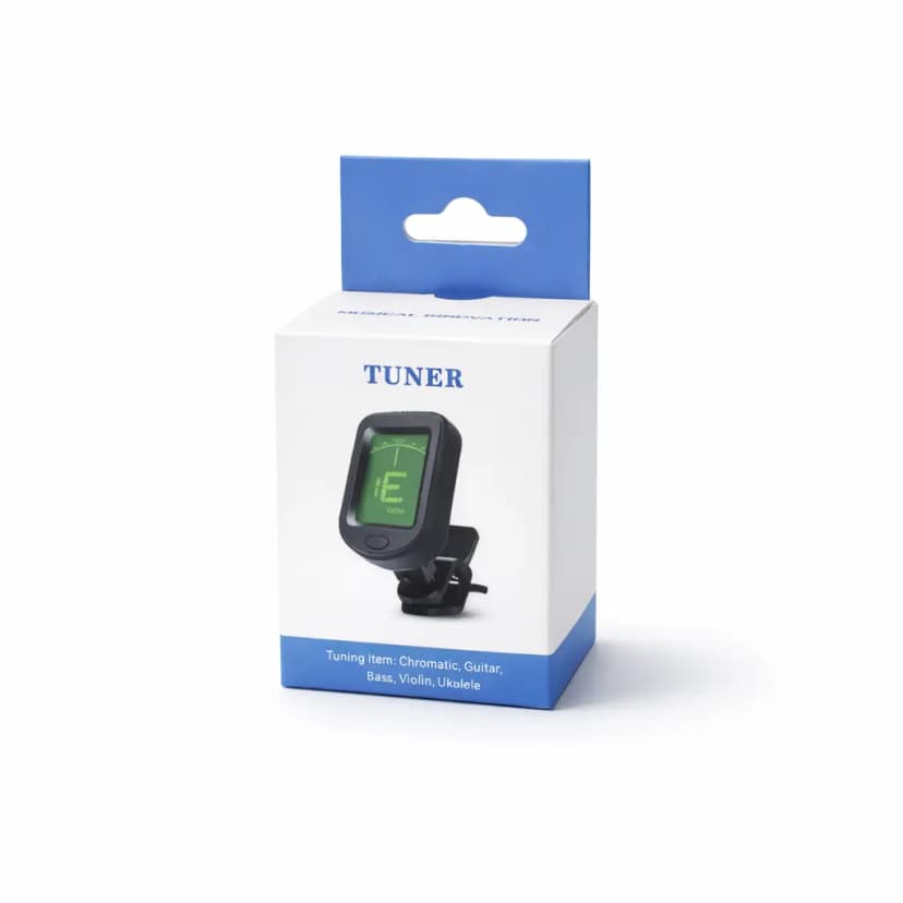 Universal Clip-On Digital Guitar Tuner for Guitar, Bass, Ukulele & Violin – Chromatic LCD Tuning Meter