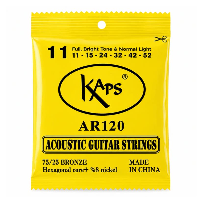 Kaps AR120 Acoustic Guitar Strings 11-52 Bronze Light Gauge String Set for Acoustic Guitars | Full Bright Tone | Durable & Smooth Playing