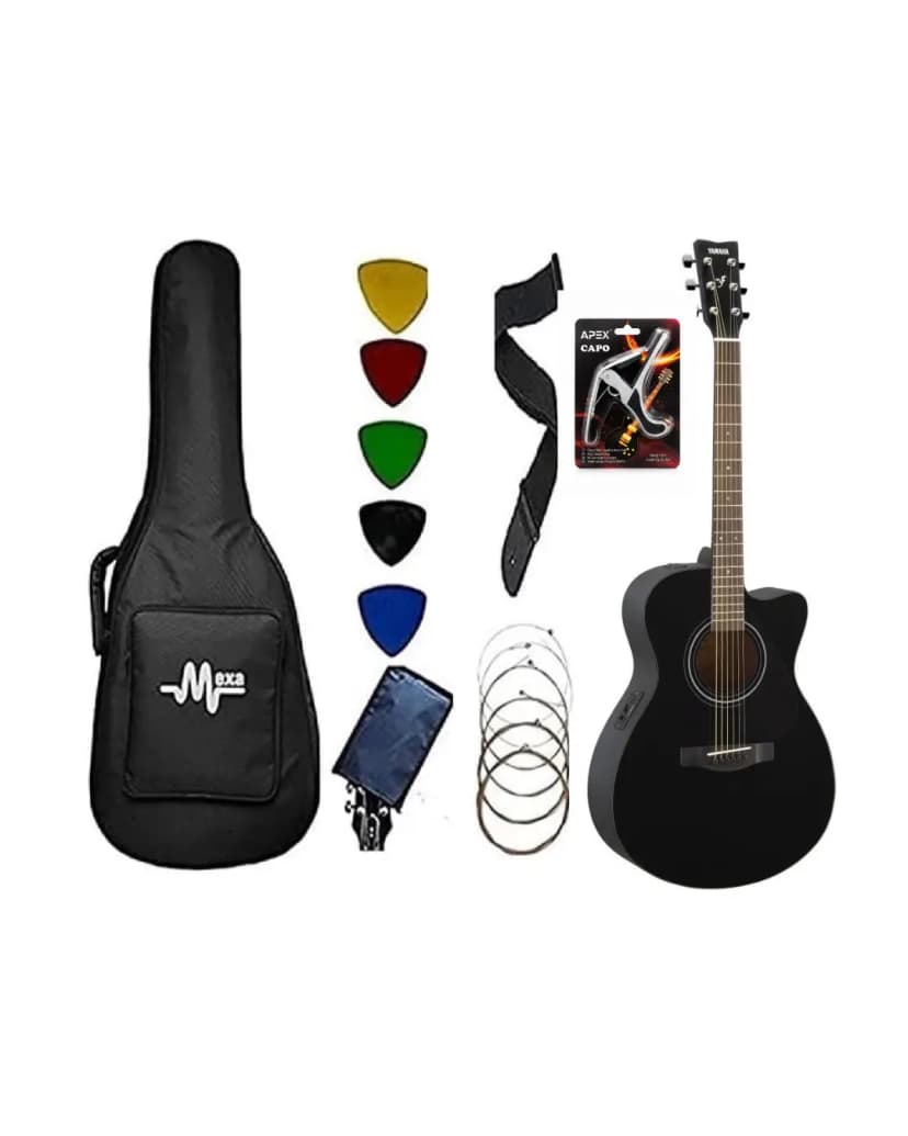 Yamaha Electric-Acoustic Guitar FSX80C Dreadnought With With Pading Bag, Guitar Belt, String Set, Capo & Plectrums.
