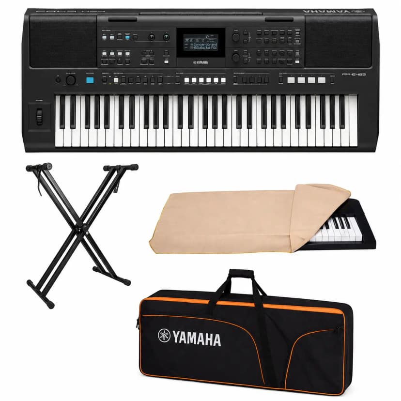 Yamaha PSR‑E483 Portable Keyboard With Combo
